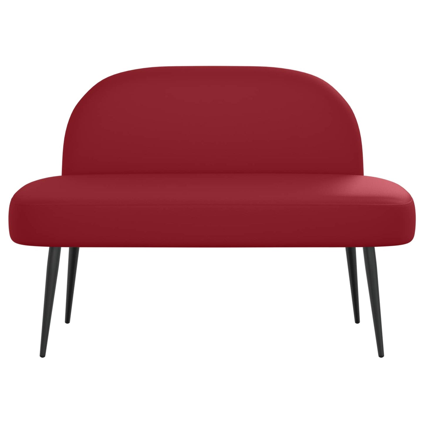 vidaXL Δερμάτινος Πάγκος με Πλάτη Μπορντό 110 x 60 x 76 cm