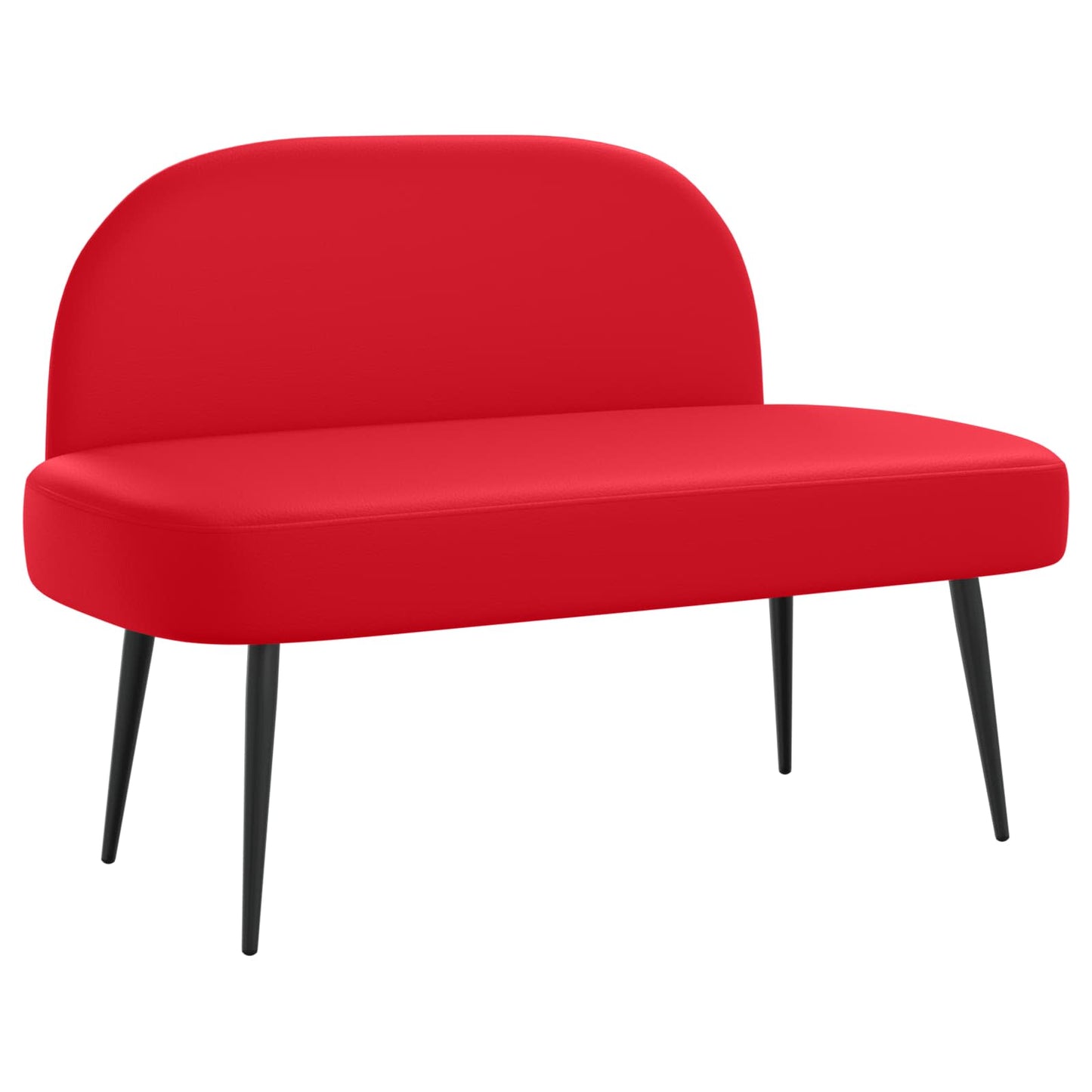 vidaXL Δερμάτινος Πάγκος με Πλάτη Κόκκινο 110 x 60 x 76 cm
