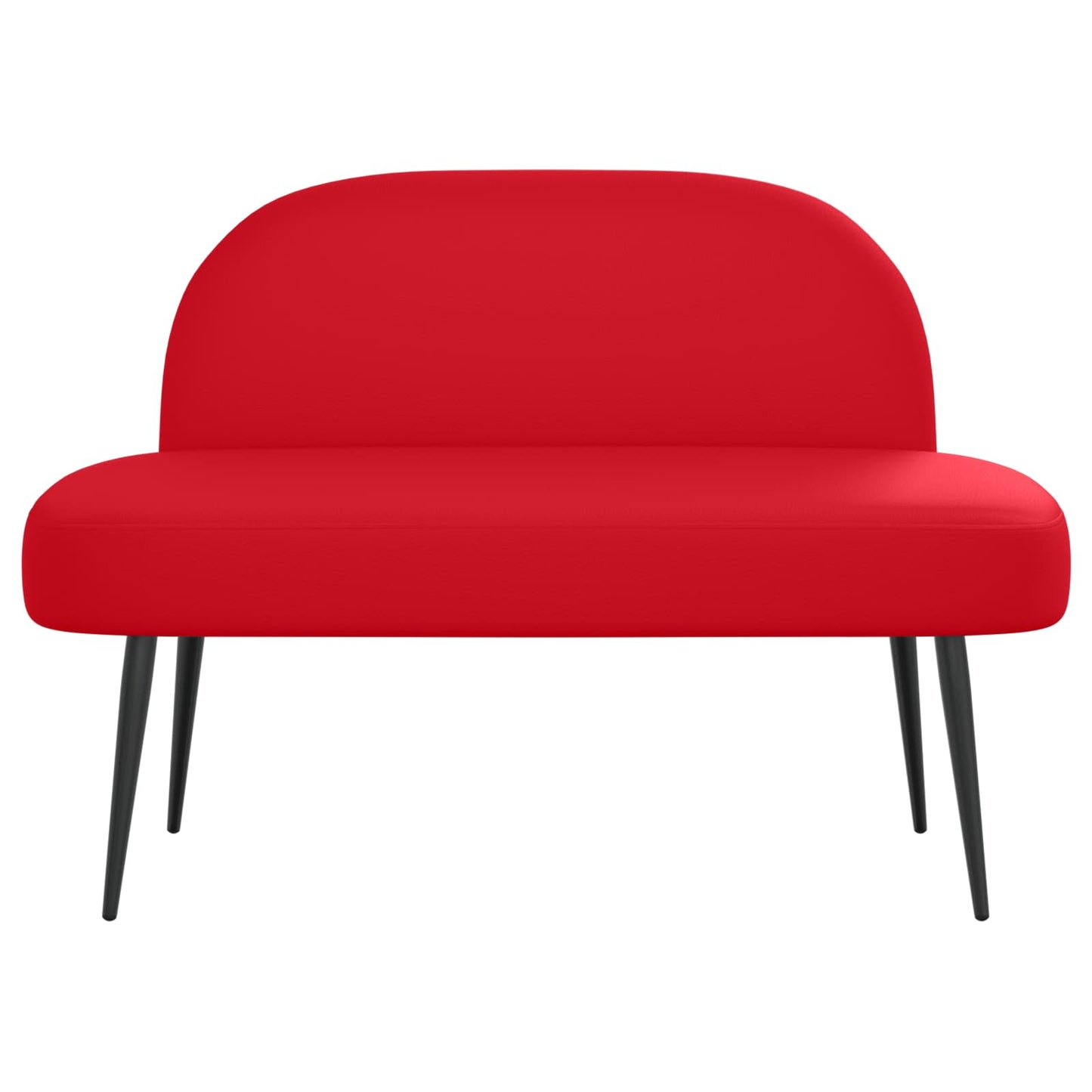 vidaXL Δερμάτινος Πάγκος με Πλάτη Κόκκινο 110 x 60 x 76 cm