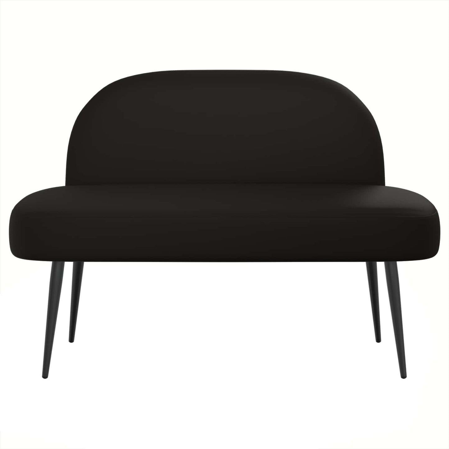 vidaXL Δερμάτινος Πάγκος με Πλάτη Μαύρο 110 x 60 x 76 cm Τεχνητό Δέρμα