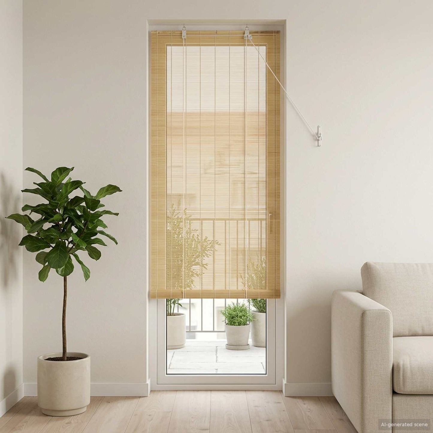 vidaXL Ρόλερ (στόρι) Φυσικό 40 x 220 cm Μπαμπού
