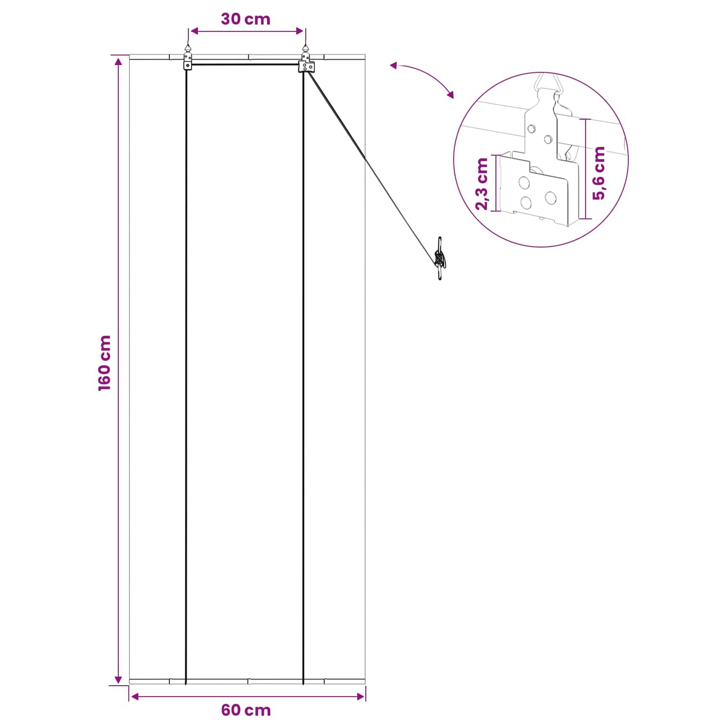 vidaXL Ρόλερ (στόρι) Φυσικό 60 x 160 εκ. Μπαμπού