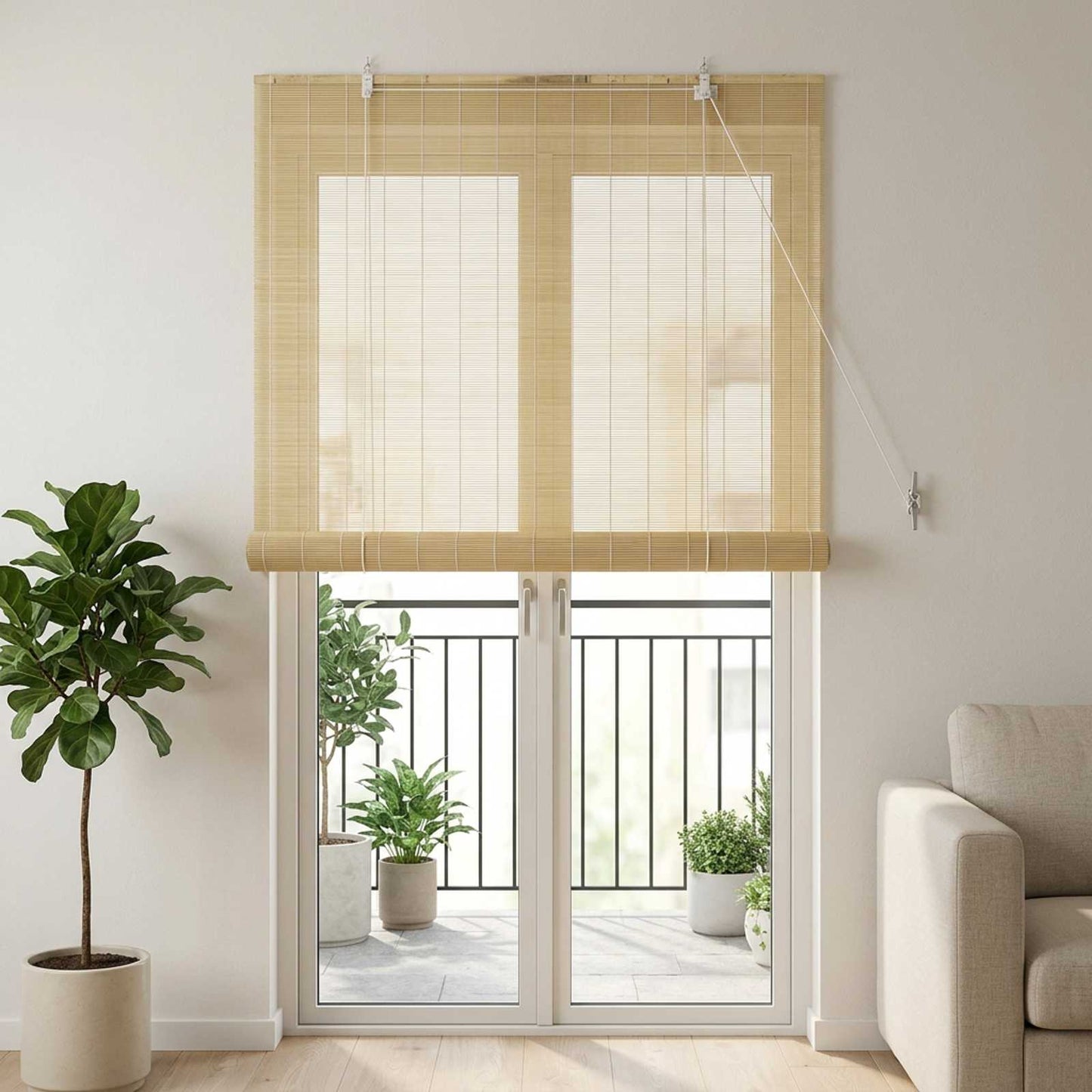 vidaXL Ρόλερ (στόρι) Φυσικό 110 x 220 cm Μπαμπού