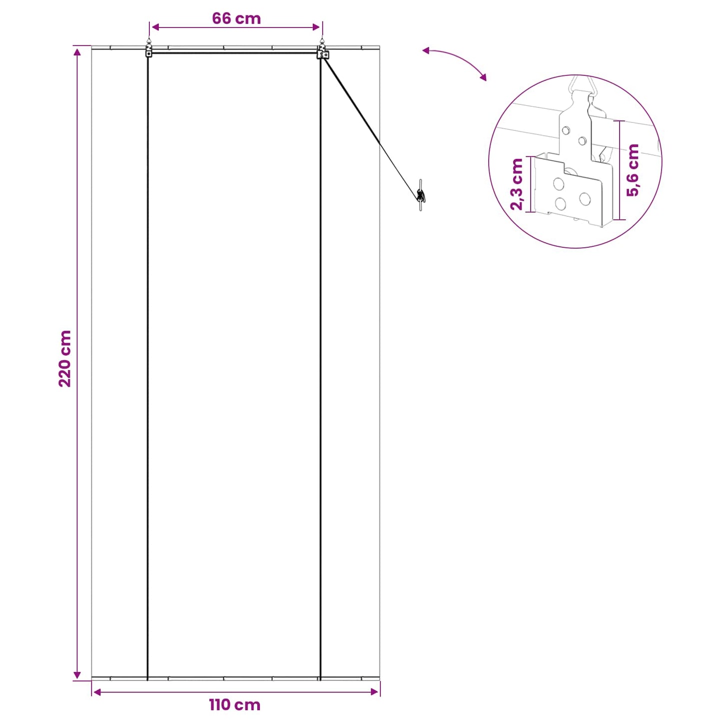 vidaXL Ρόλερ (στόρι) Φυσικό 110 x 220 cm Μπαμπού