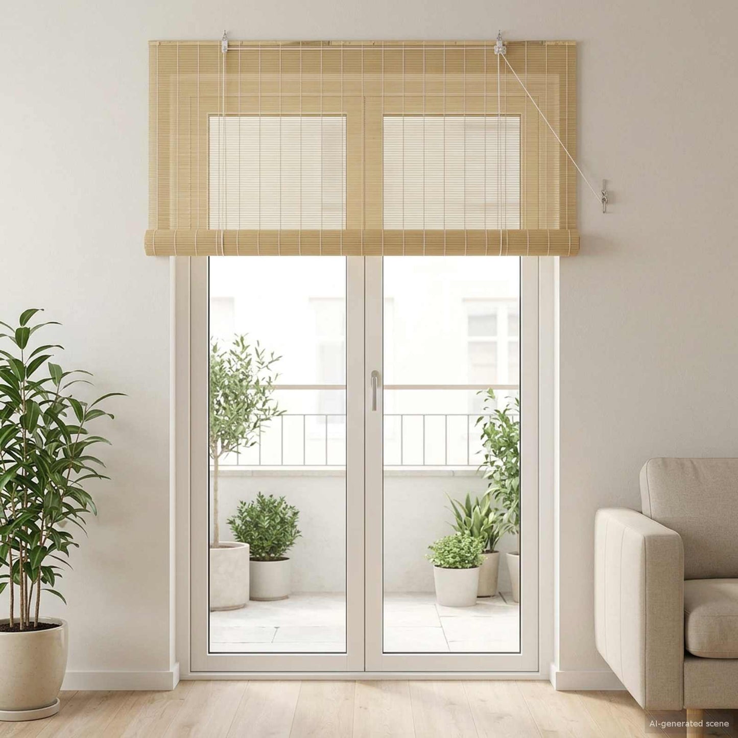 vidaXL Ρόλερ (στόρι) Φυσικό 160 x 220 cm Μπαμπού