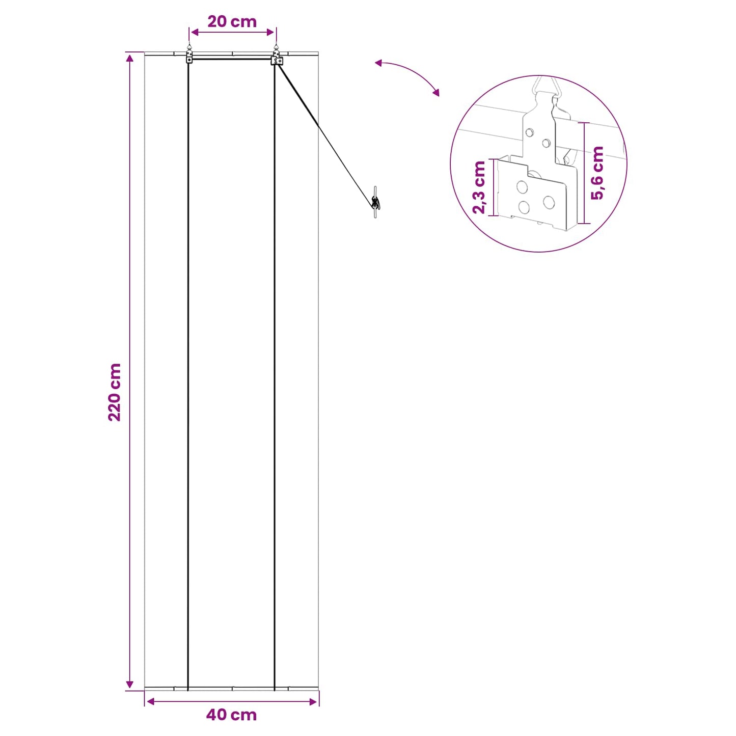 vidaXL Ρόλερ (στόρι) Γκρι 40 x 220 cm Μπαμπού