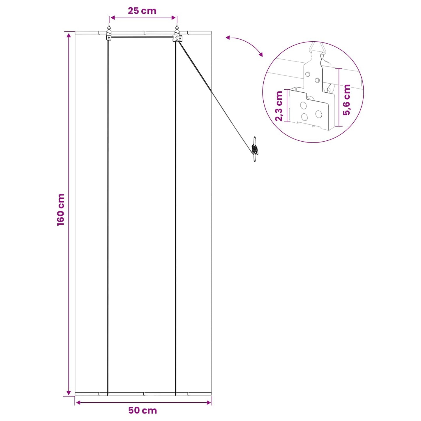 vidaXL Ρόλερ (στόρι) Γκρι 50 x 160 εκ. Μπαμπού