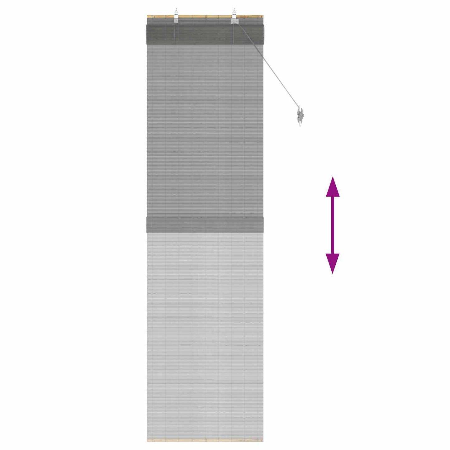 vidaXL Ρόλερ (στόρι) Γκρι 50 x 220 εκ Μπαμπού