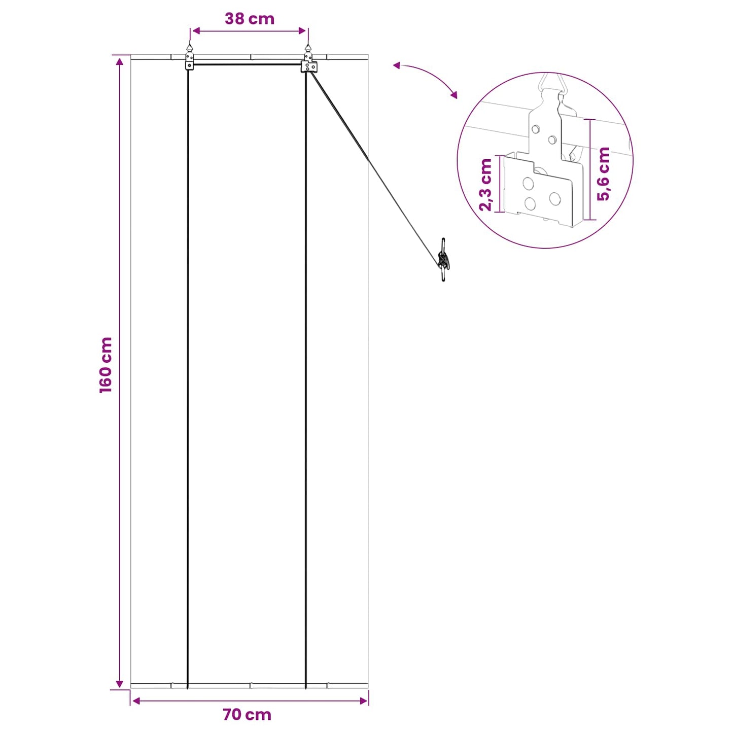 vidaXL Ρόλερ (στόρι) Γκρι 70 x 160 εκ. Μπαμπού