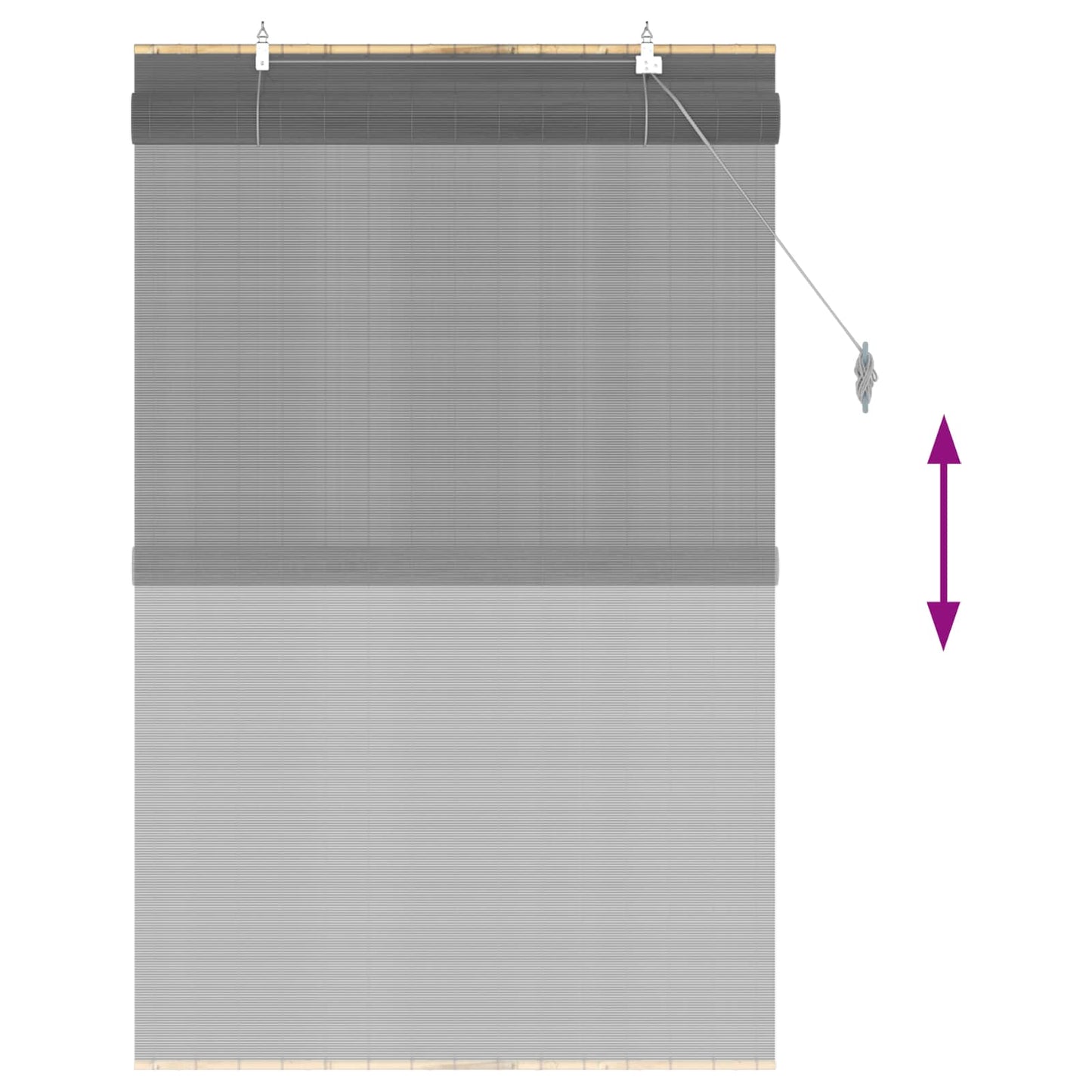 vidaXL Ρόλερ (στόρι) Γκρι 80 x 160 cm Μπαμπού