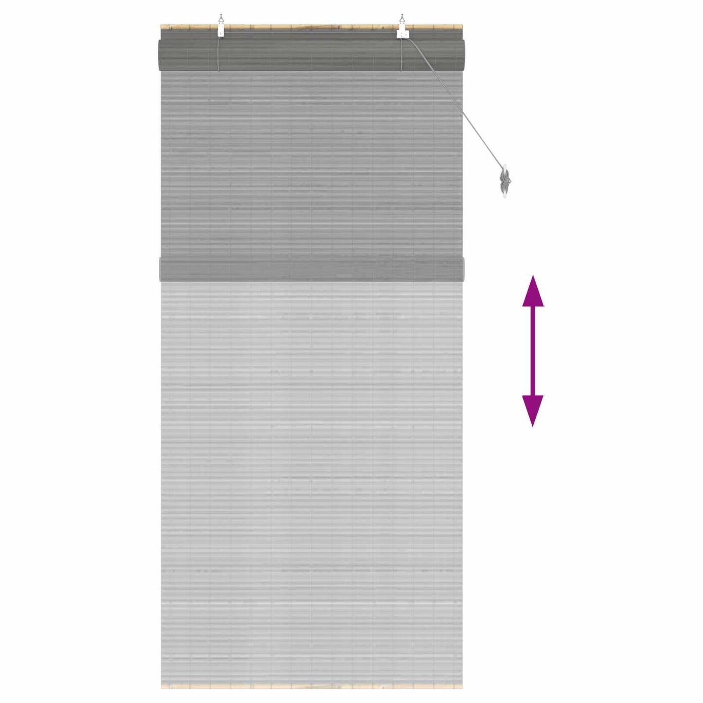 vidaXL Ρόλερ (στόρι) Γκρι 90 x 220 cm Μπαμπού