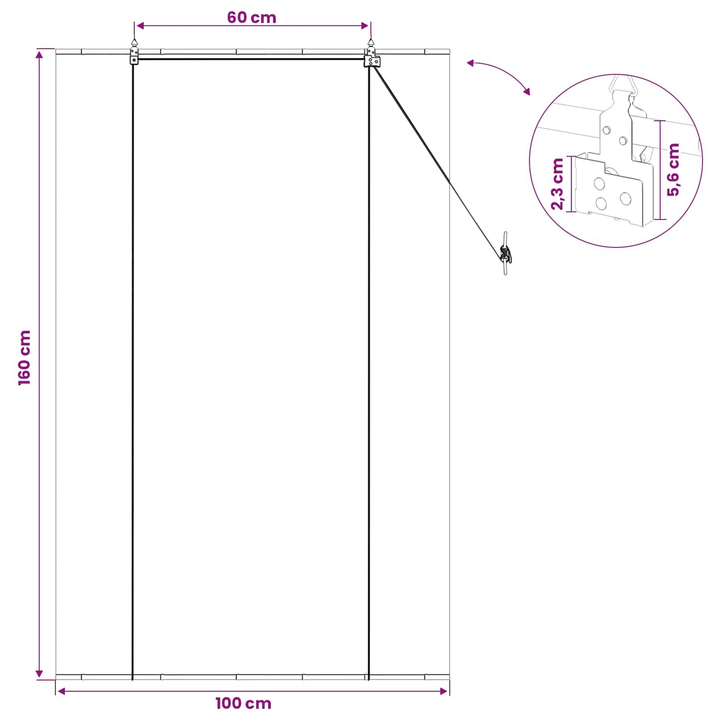 vidaXL Ρόλερ (στόρι) Γκρι 100 x 160 cm Μπαμπού