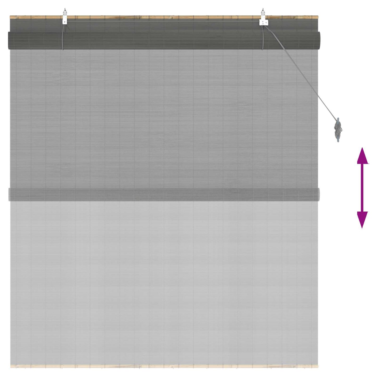 vidaXL Ρόλερ (στόρι) Γκρι 120 x 160 cm Μπαμπού