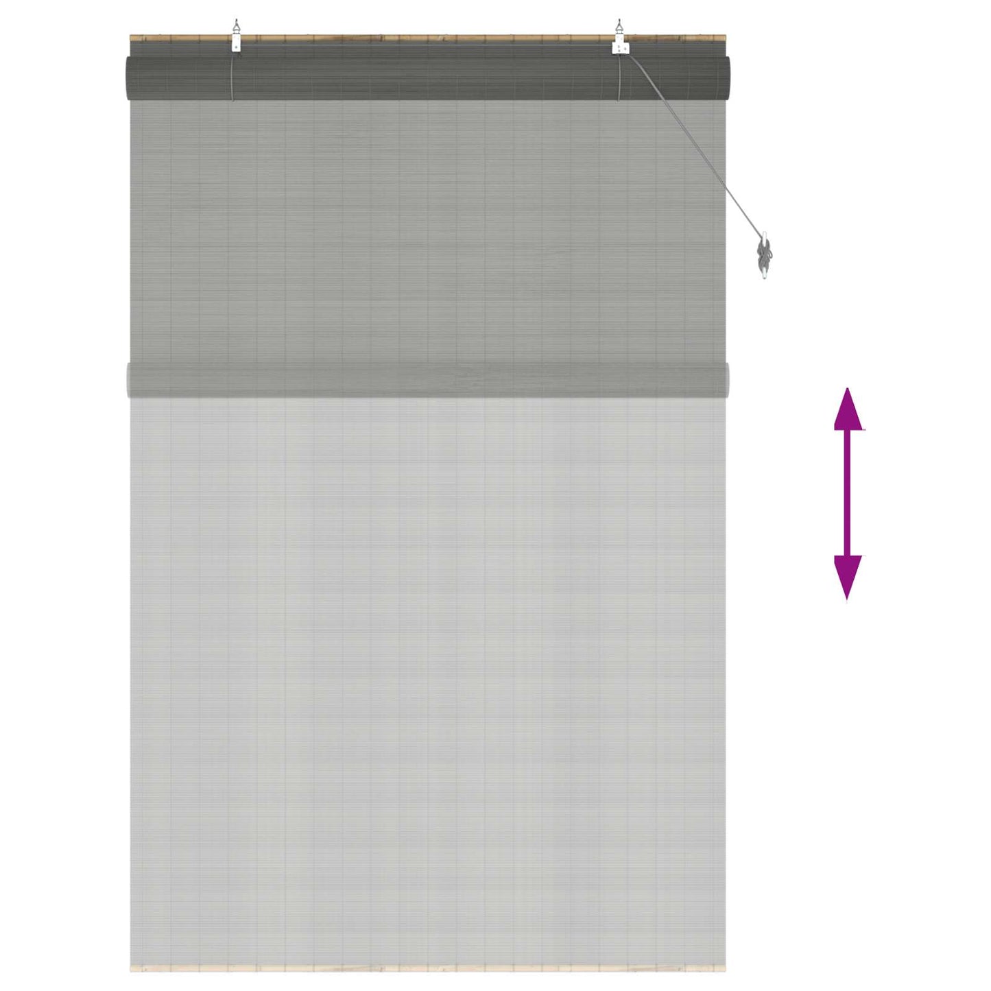vidaXL Ρόλερ (στόρι) Γκρι 130 x 220 εκ Μπαμπού