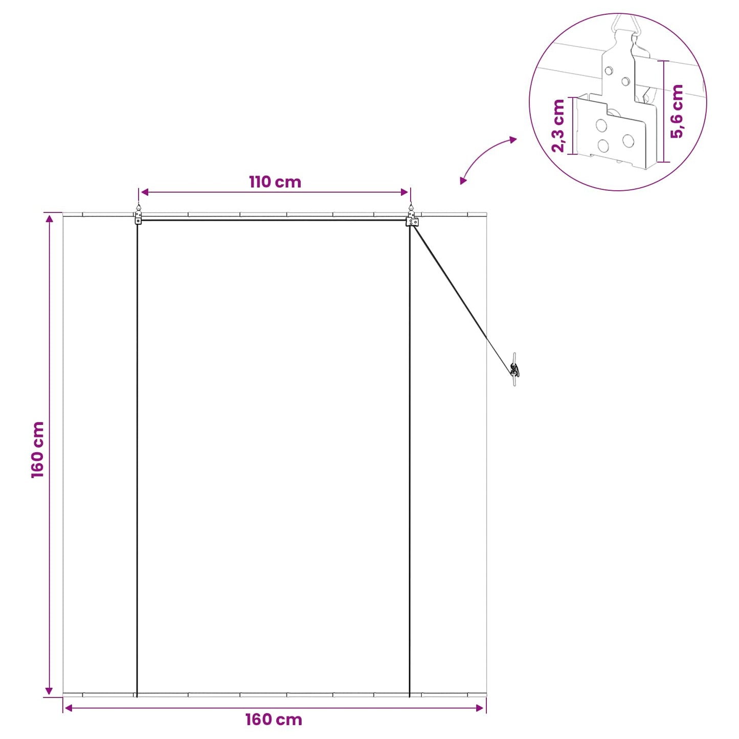 vidaXL Ρόλερ (στόρι) Γκρι 160 x 160 cm Μπαμπού
