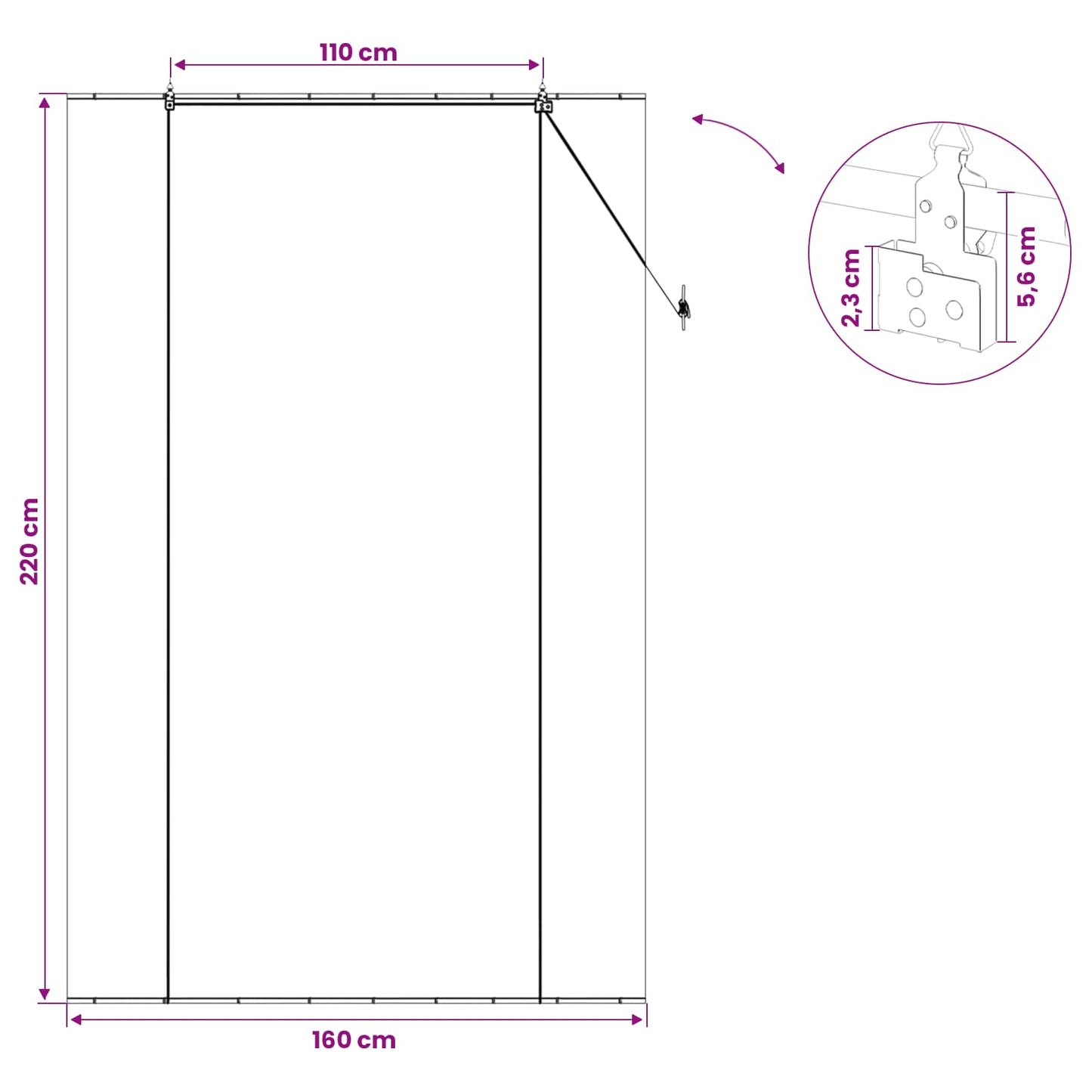 vidaXL Ρόλερ (στόρι) Γκρι 160 x 220 cm Μπαμπού