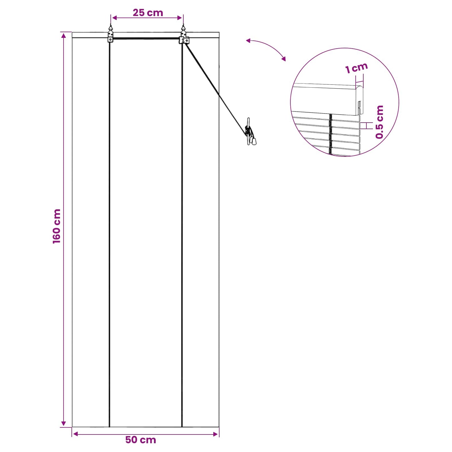 vidaXL Ρόλερ (στόρι) Καφέ 50 x 160 εκ. Μπαμπού