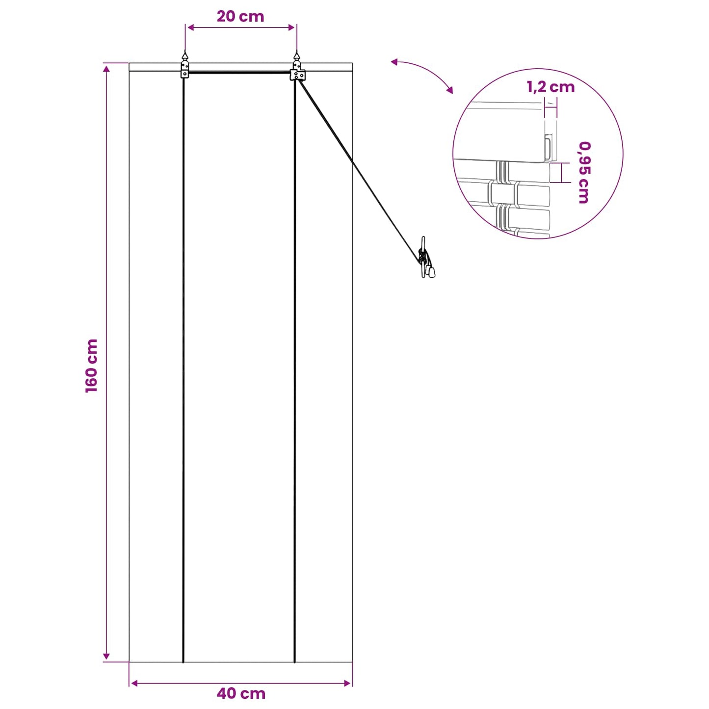 vidaXL Ρόλερ (στόρι) Καφέ 40 x 160 cm Μπαμπού