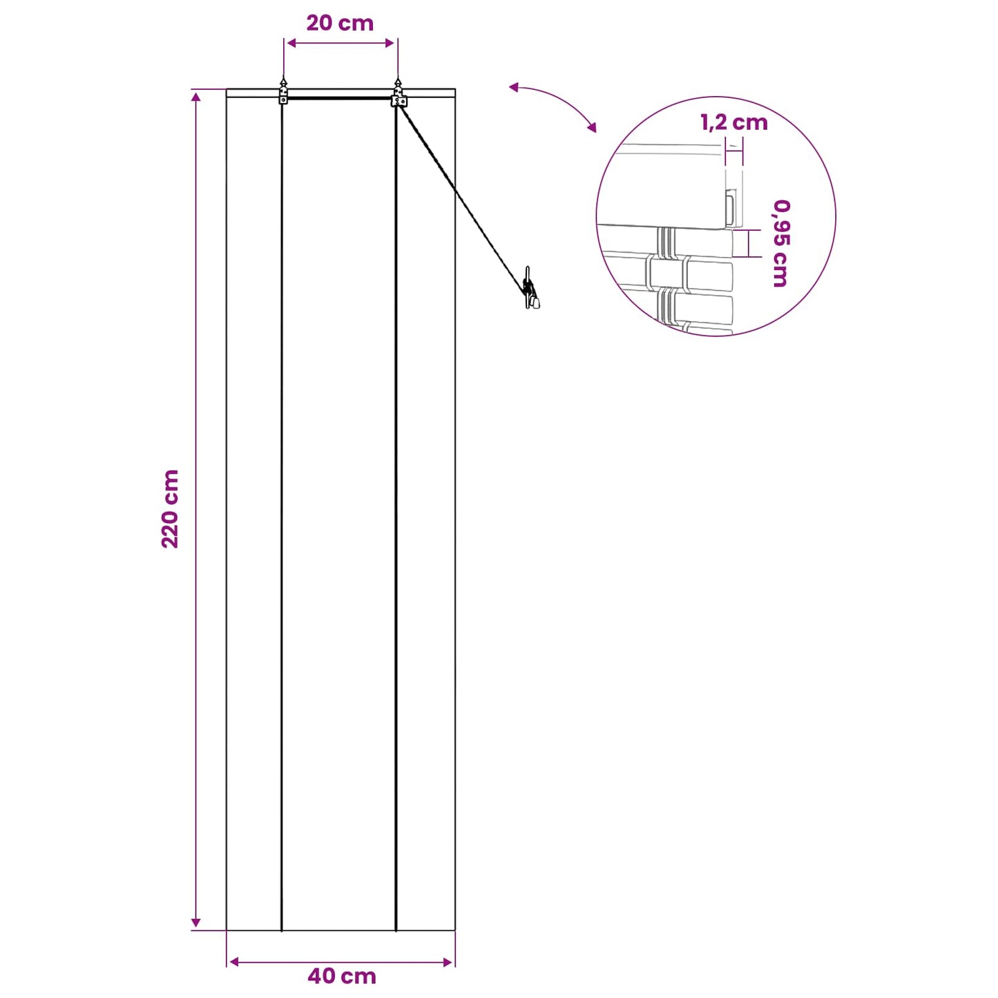 vidaXL Ρόλερ (στόρι) Καφέ 40 x 220 cm Μπαμπού