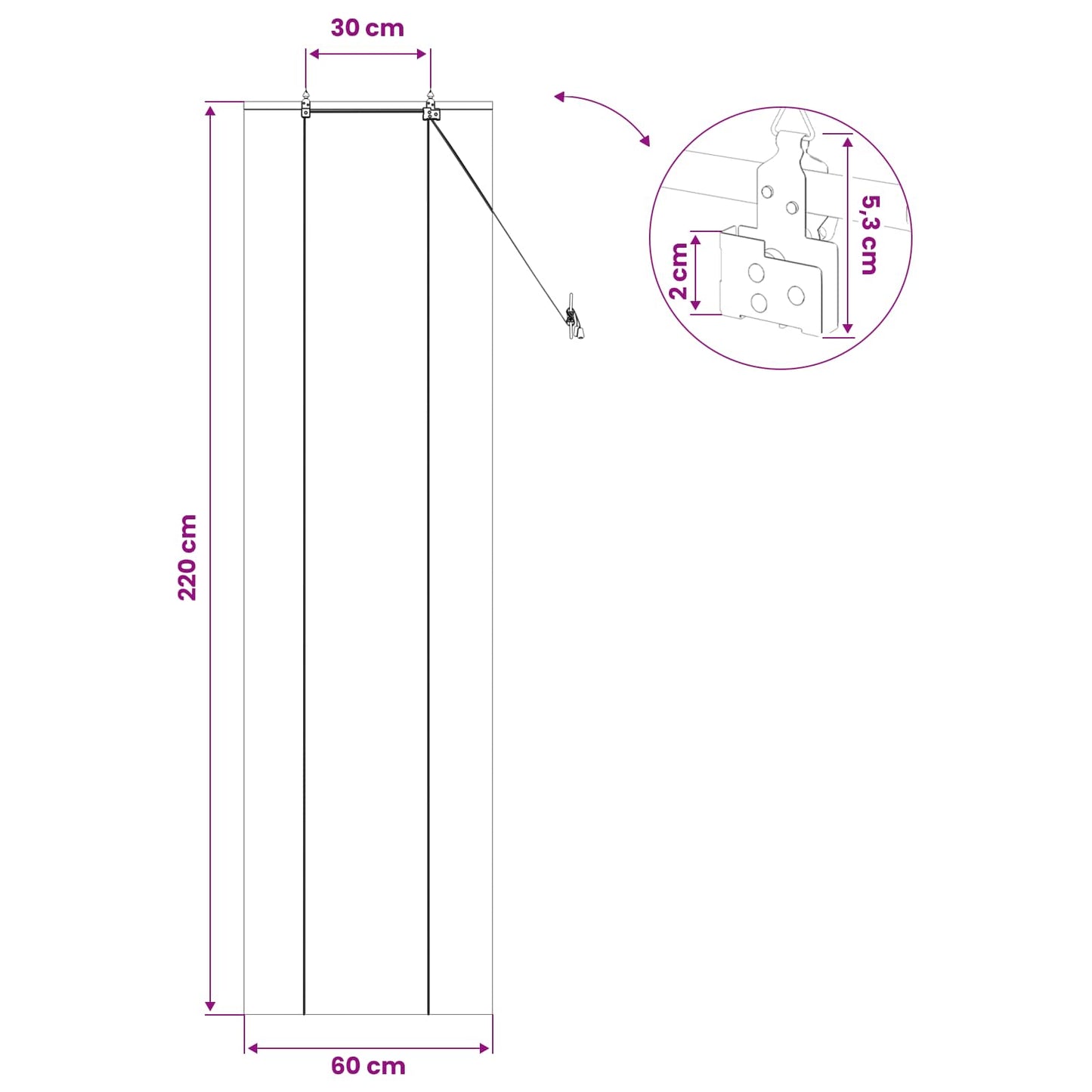 vidaXL Ρόλερ (στόρι) Καφέ 60 x 220 εκ. Μπαμπού