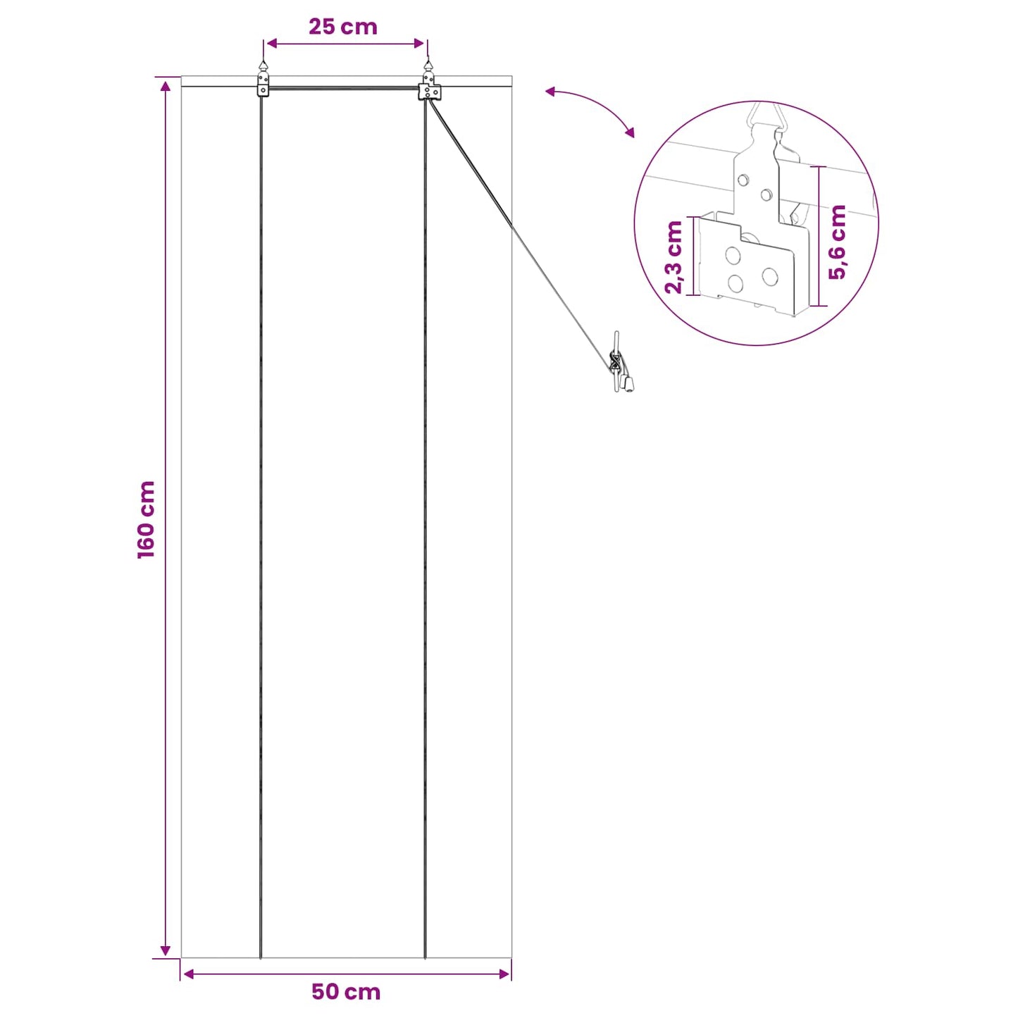 vidaXL Ρόλερ (στόρι) Φυσικό 50 x 160 εκ. Μπαμπού