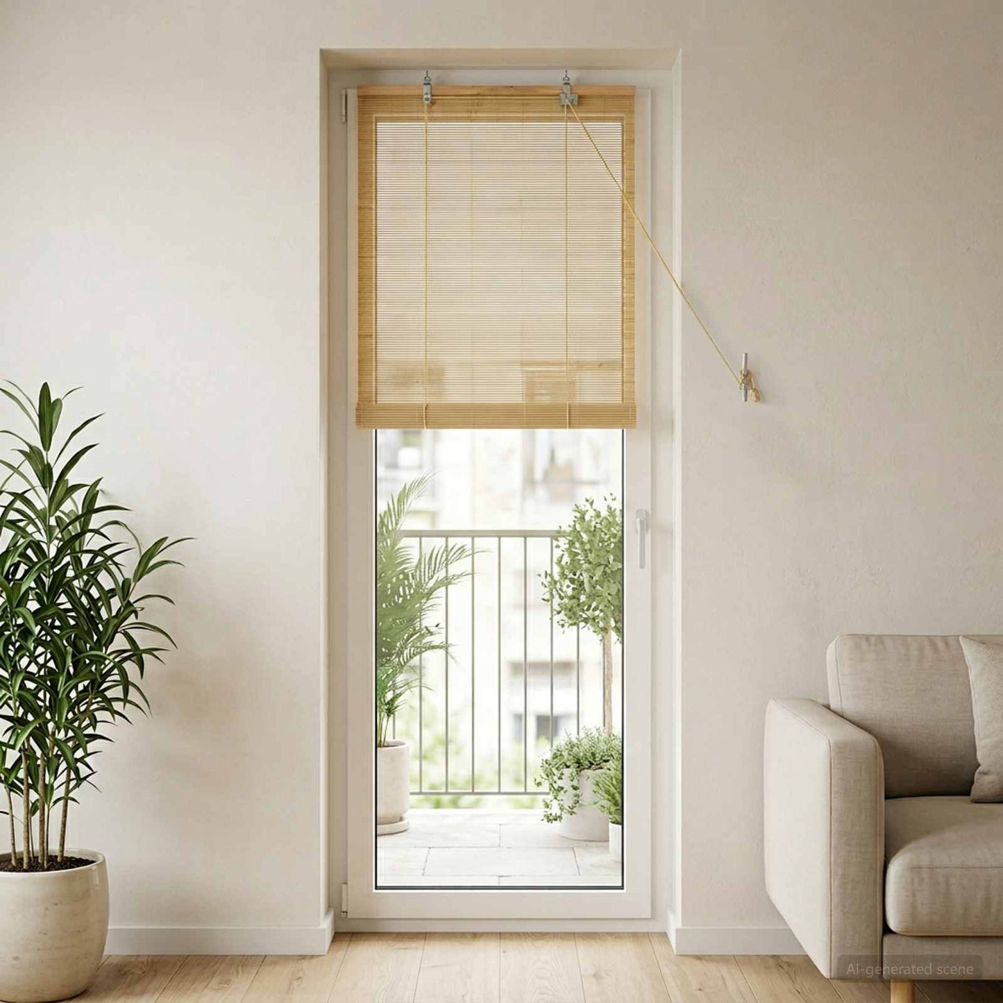 vidaXL Ρόλερ (στόρι) Φυσικό 50 x 220 εκ Μπαμπού