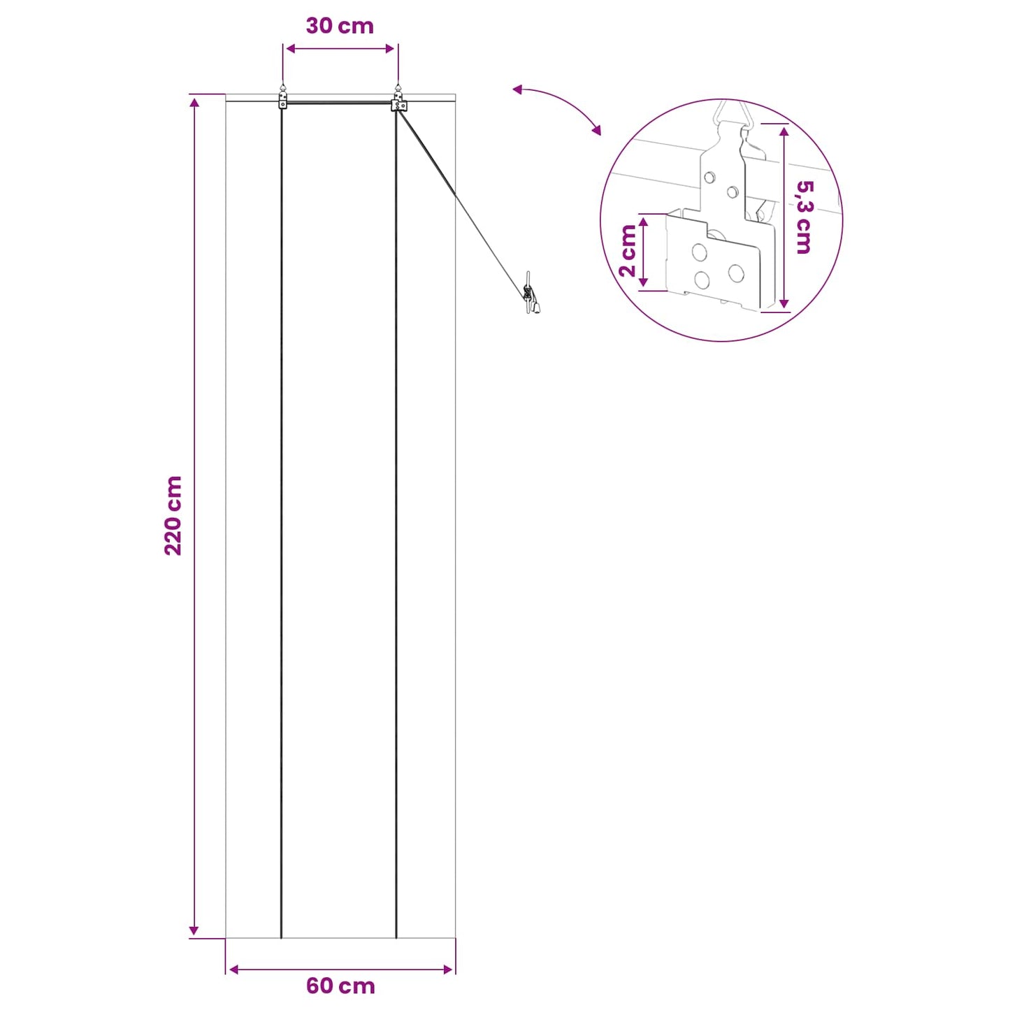 vidaXL Ρόλερ (στόρι) Φυσικό 60 x 220 εκ. Μπαμπού