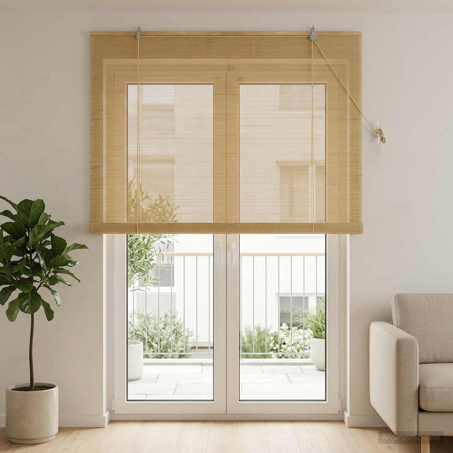 vidaXL Ρόλερ (στόρι) Φυσικό 150 x 220 cm Μπαμπού