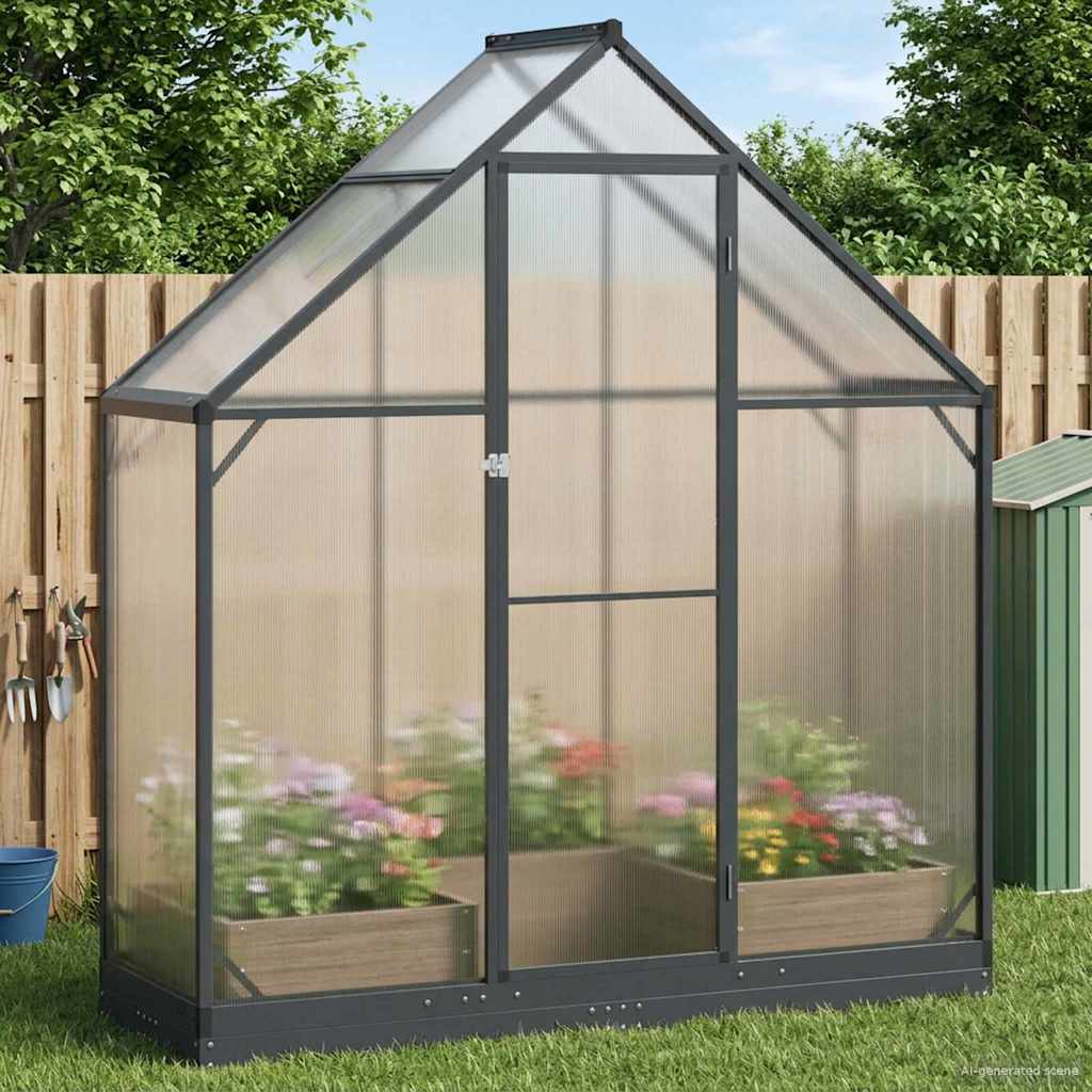 vidaXL Θερμοκήπιο Κήπου με πόρτα Ανθρακί 183,5 x 63,5 x 207 εκ.