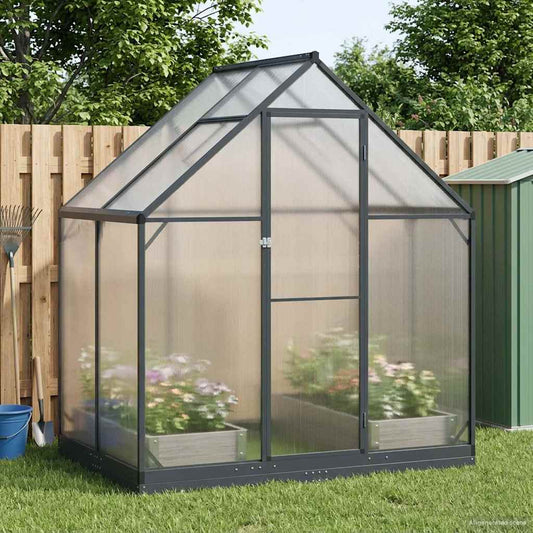 vidaXL Θερμοκήπιο Κήπου με πόρτα Ανθρακί 183,5 x 123 x 207 εκ.