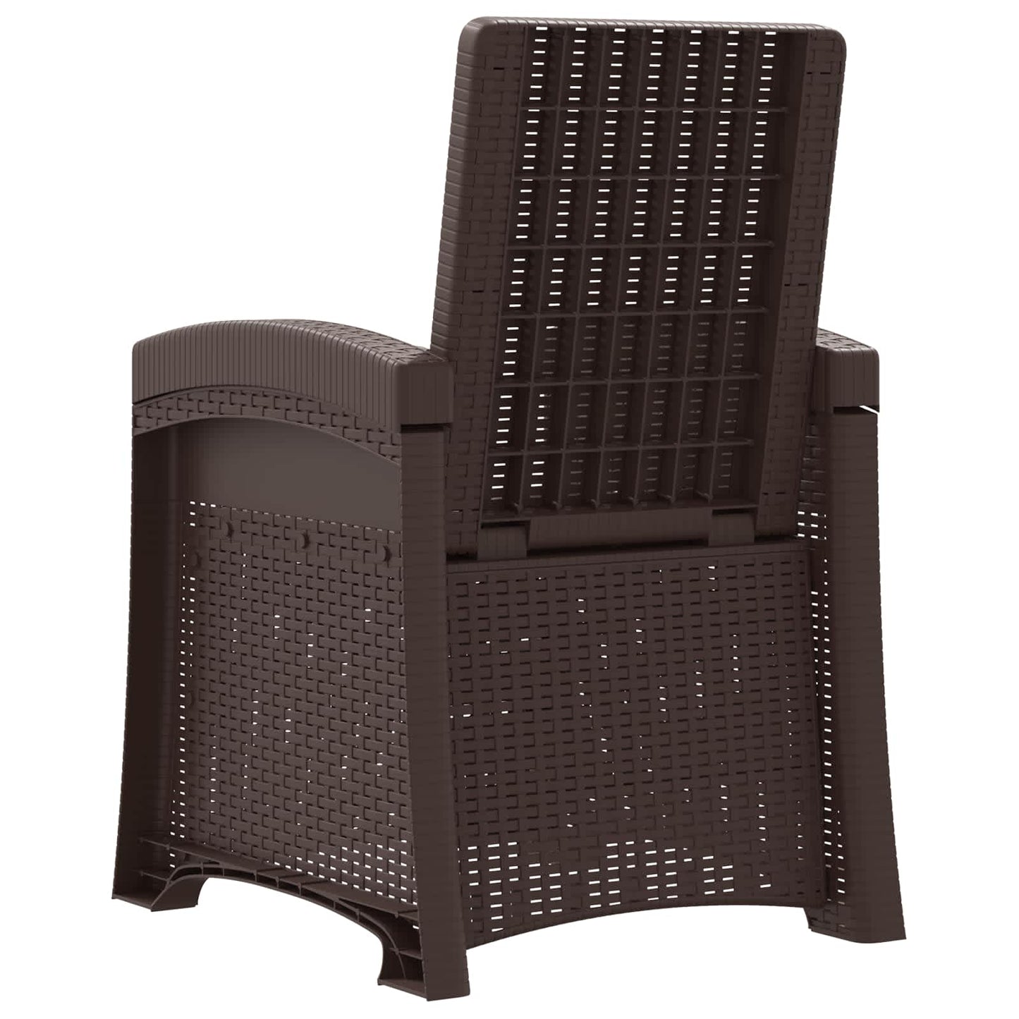 vidaXL Ανακλινόμενη καρέκλα κήπου με όψη από ρατάν Καφέ PP