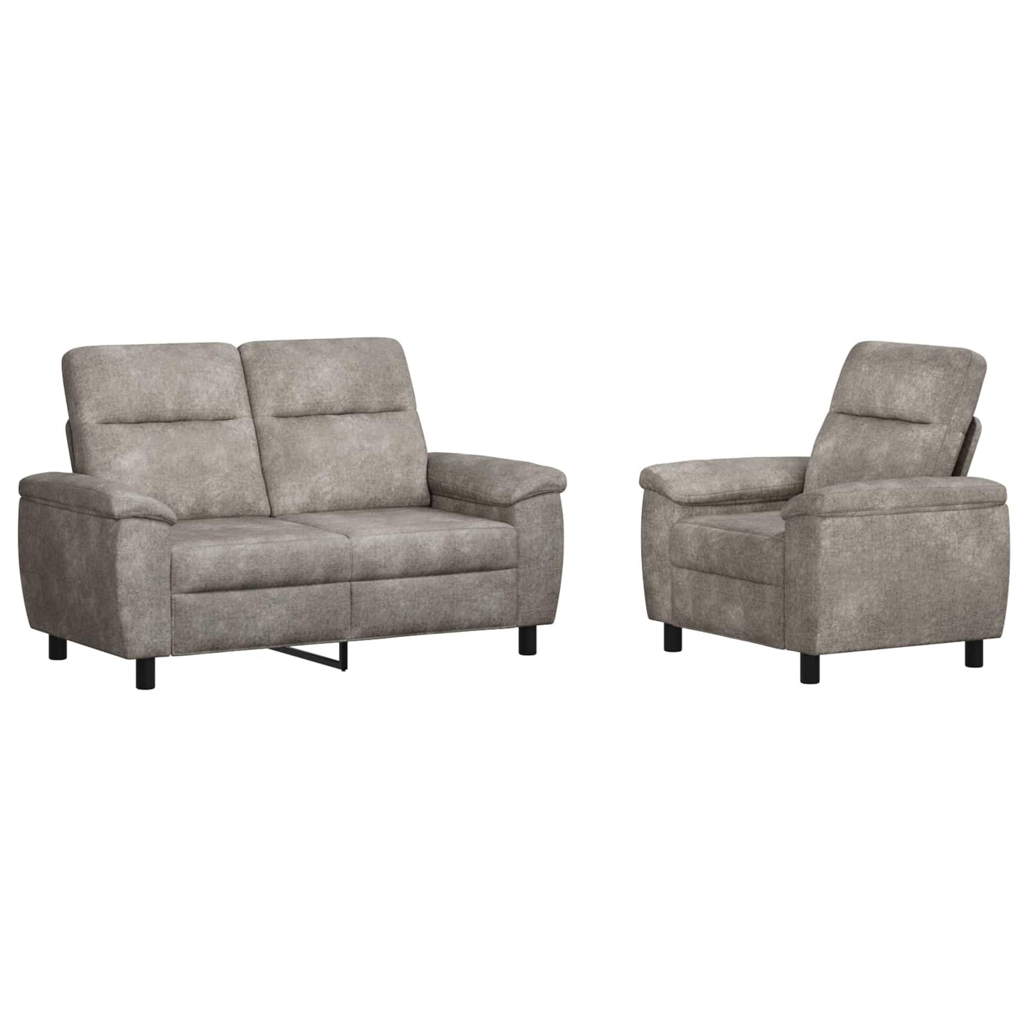 vidaXL Σετ Καναπέ 2 pcs Ανοιχτό γκρι Φιλικό Δερμάτινο Σουέντ