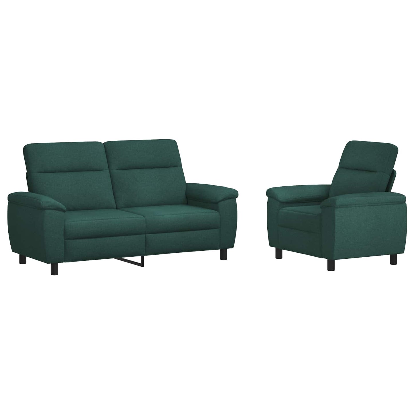 vidaXL Σετ Καναπέ 2 pcs Σκούρο Πράσινο Ύφασμα