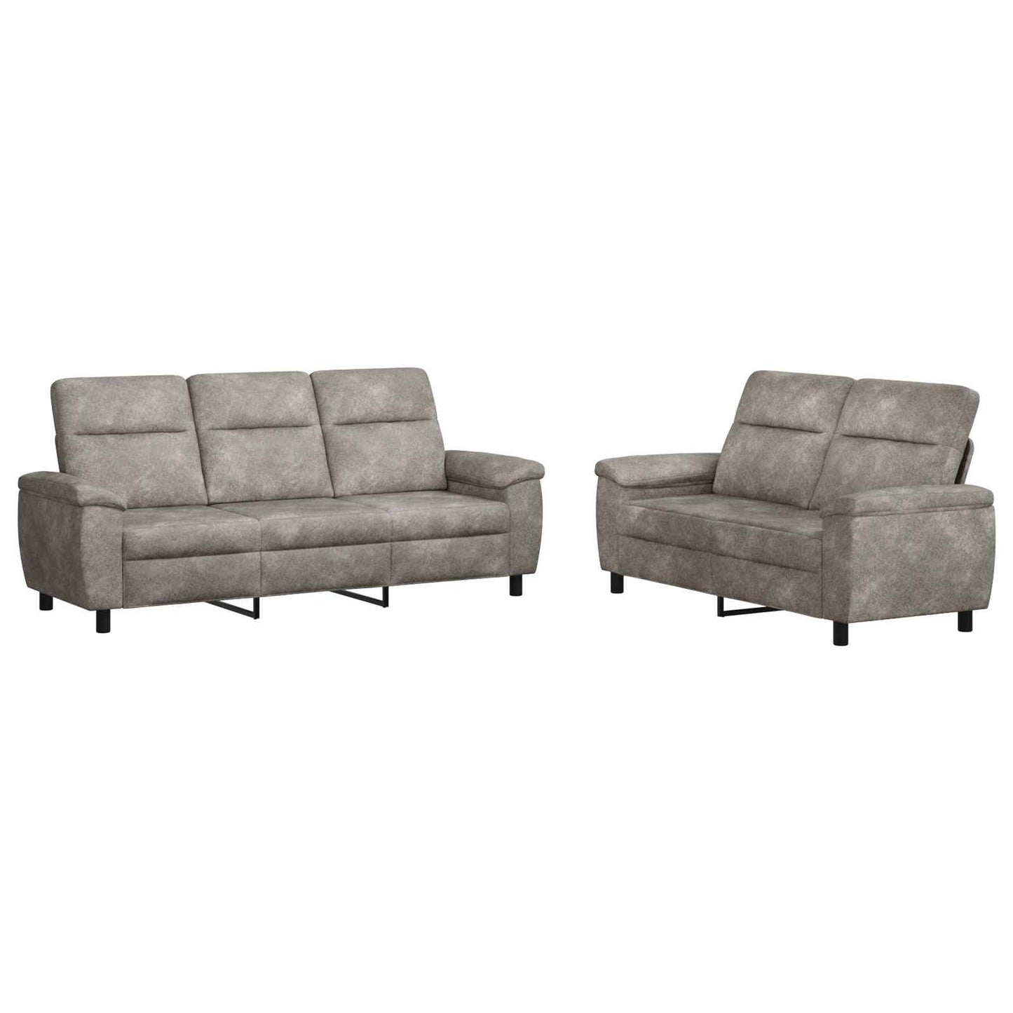 vidaXL Σετ Καναπέ 2 pcs Ανοιχτό γκρι Φιλικό Δερμάτινο Σουέντ