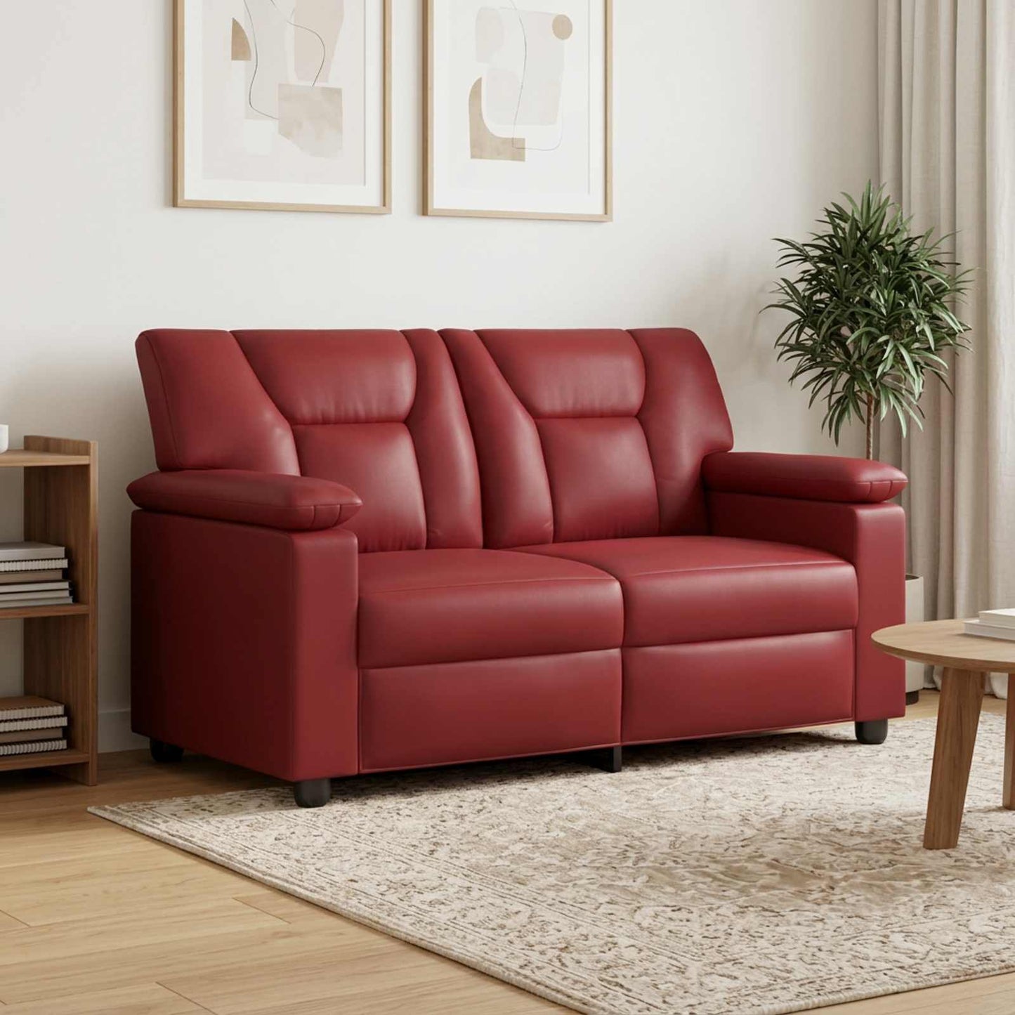 vidaXL Καναπές Κόκκινο 151 x 85 x 93 εκ. Τεχνητό Δέρμα