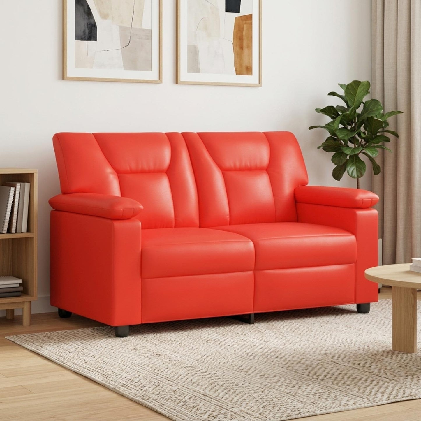 vidaXL Καναπές Κόκκινο 151 x 85 x 93 εκ. Τεχνητό Δέρμα