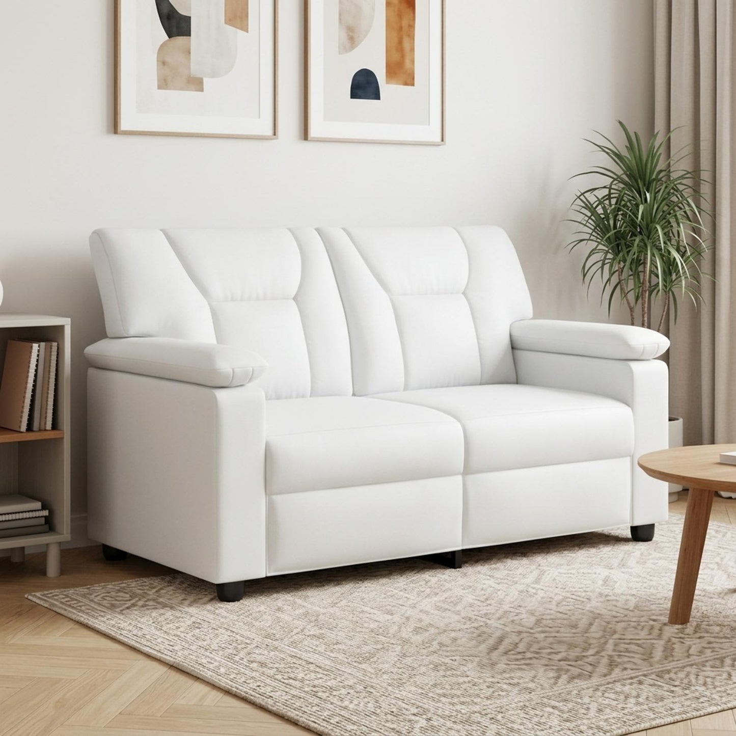 vidaXL Καναπές Λευκό 151 x 85 x 93 εκ. Τεχνητό Δέρμα