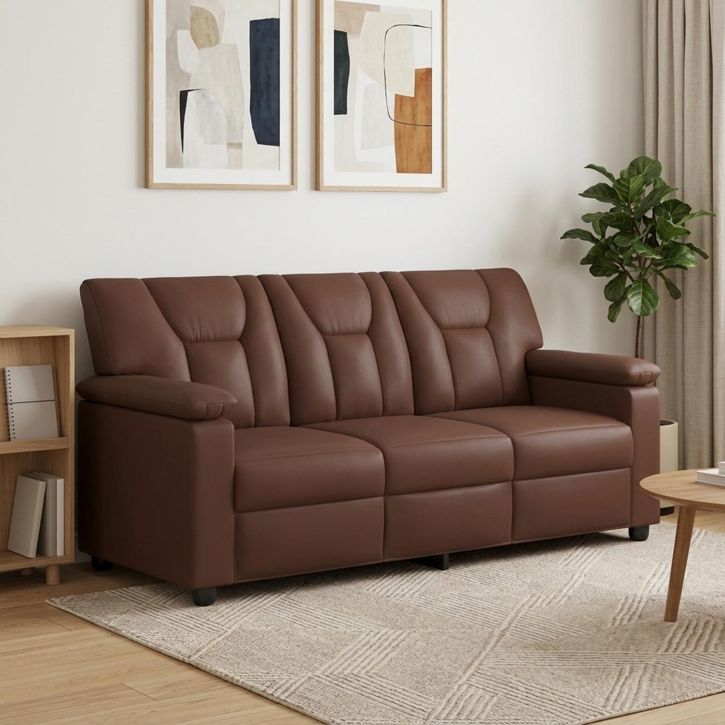 vidaXL Καναπές Καφέ 191 x 85 x 93 εκ. Τεχνητό Δέρμα