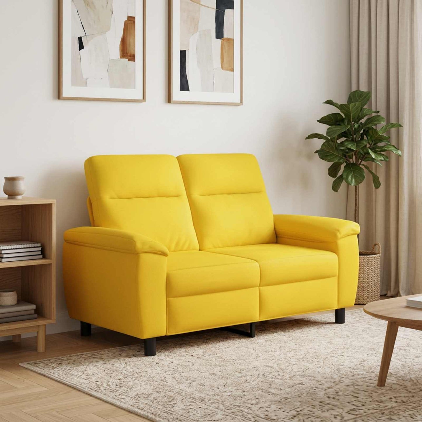 vidaXL Καναπές Απαλό Κίτρινο 158 x 90 x 95 εκ Ύφασμα
