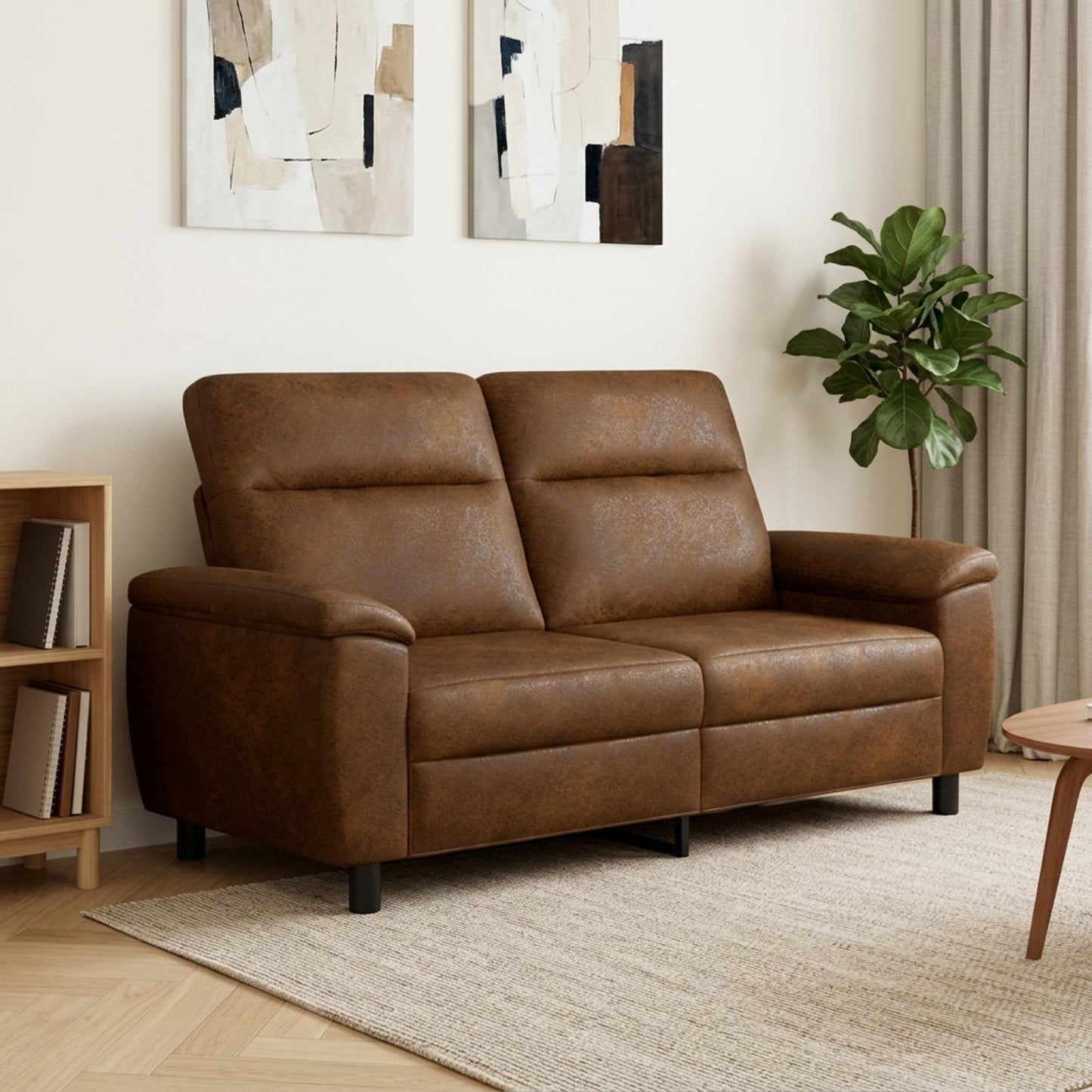 vidaXL Καναπές Καφέ 178 x 90 x 95 εκ Φιλικό Δερμάτινο Σουέντ