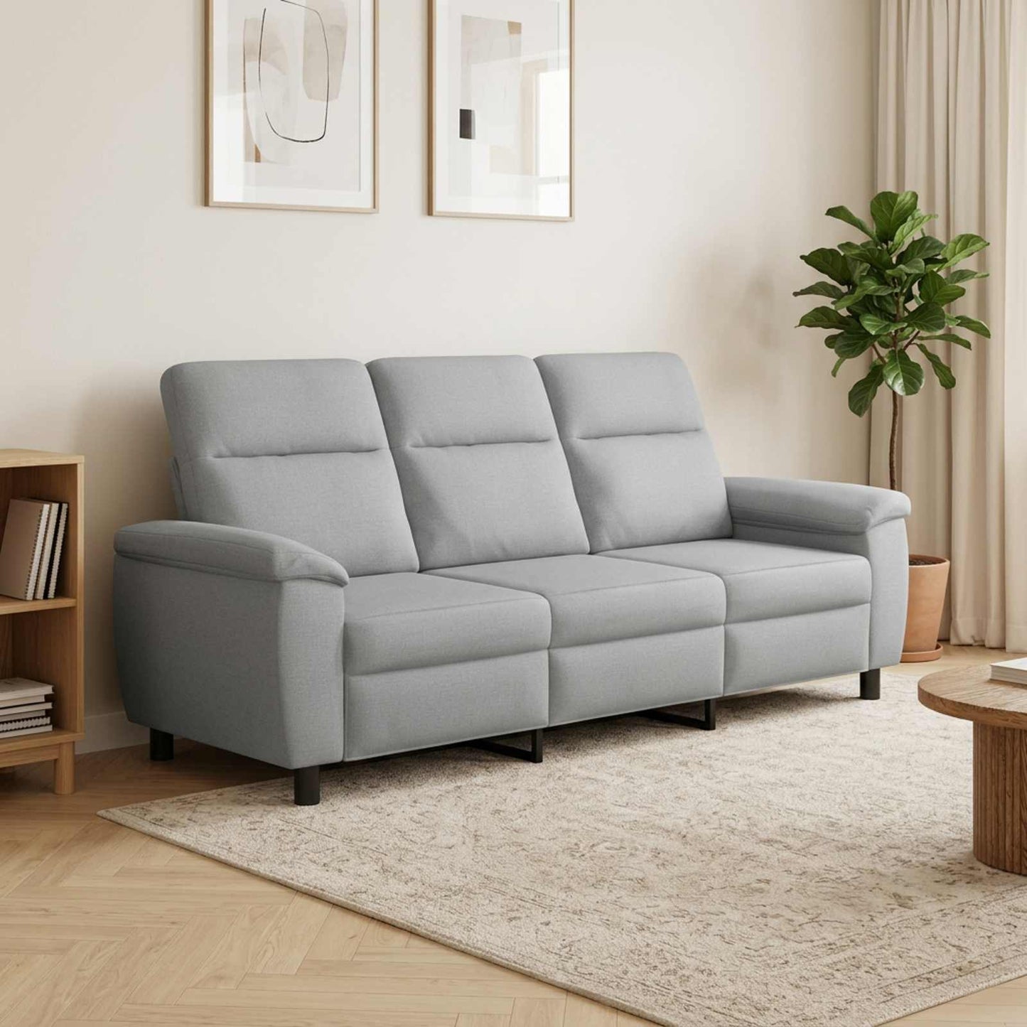 vidaXL Καναπές Ανοιχτό γκρι 214 x 90 x 95 εκ. Ύφασμα