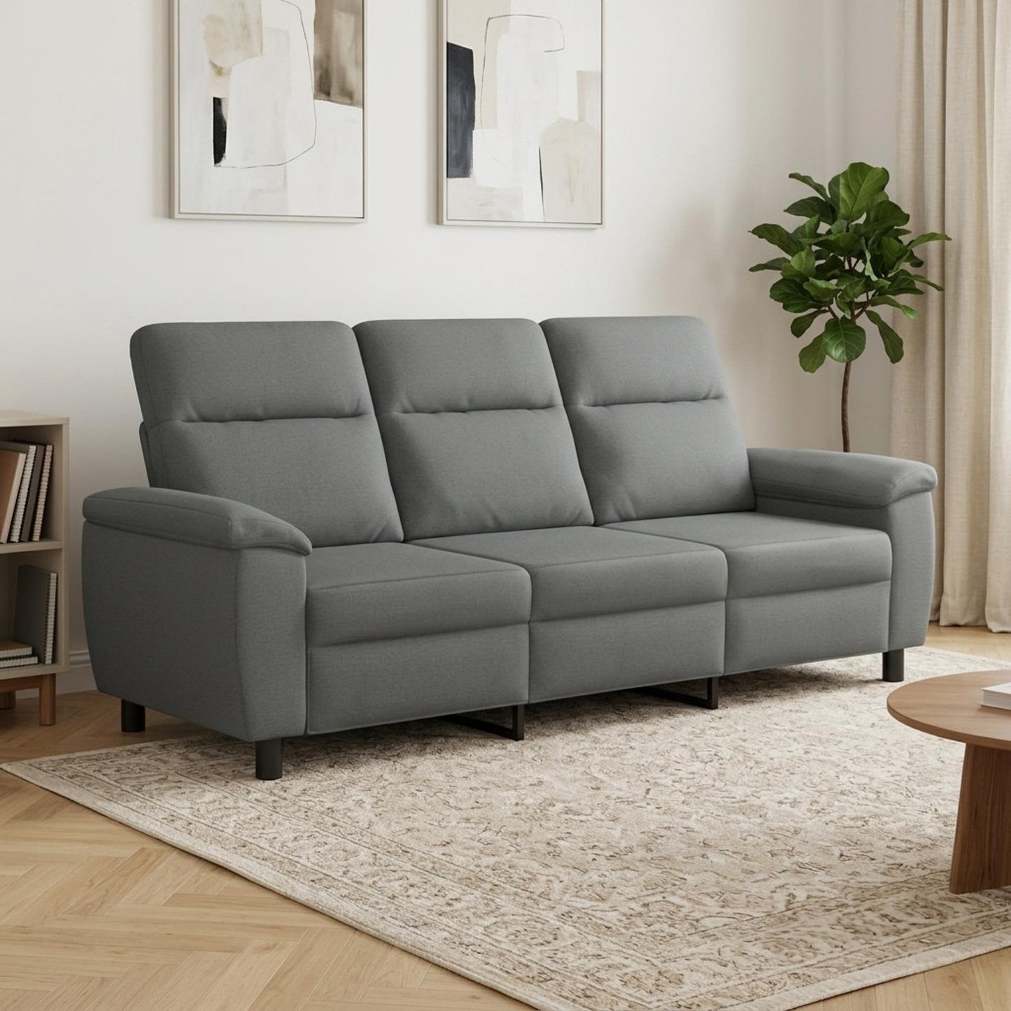 vidaXL Καναπές Σκούρο Γκρι 214 x 90 x 95 εκ. Ύφασμα