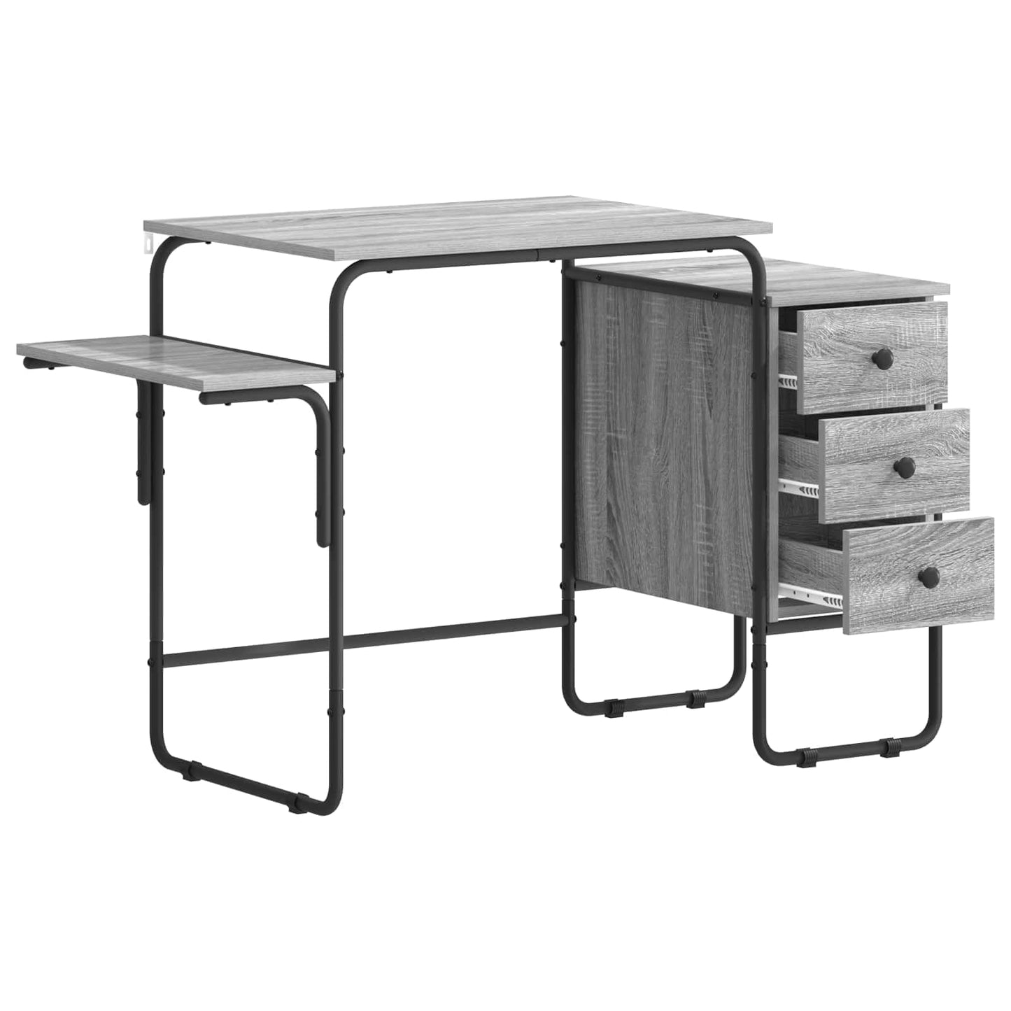 vidaXL Γραφείο με αποθηκευτικό χώρο Γκρι Sonoma 120 x 50 x 75 cm