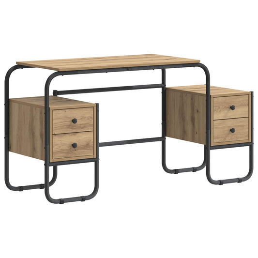 vidaXL Γραφείο με αποθηκευτικό χώρο Artisan Δρυς 145 x 50 x 75 cm