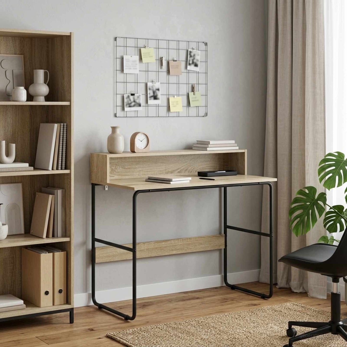 vidaXL Γραφείο με αποθηκευτικό χώρο Sonoma Δρυς 100 x 50 x 91 cm