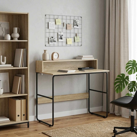 vidaXL Γραφείο με αποθηκευτικό χώρο Sonoma Δρυς 100 x 50 x 91 cm