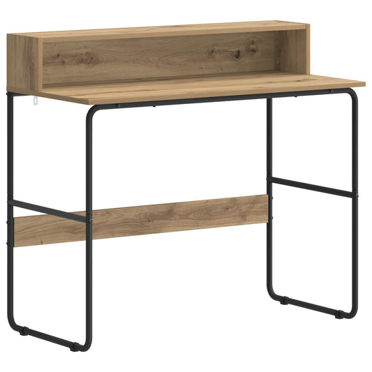 vidaXL Γραφείο με αποθηκευτικό χώρο Artisan Δρυς 100 x 50 x 91 cm