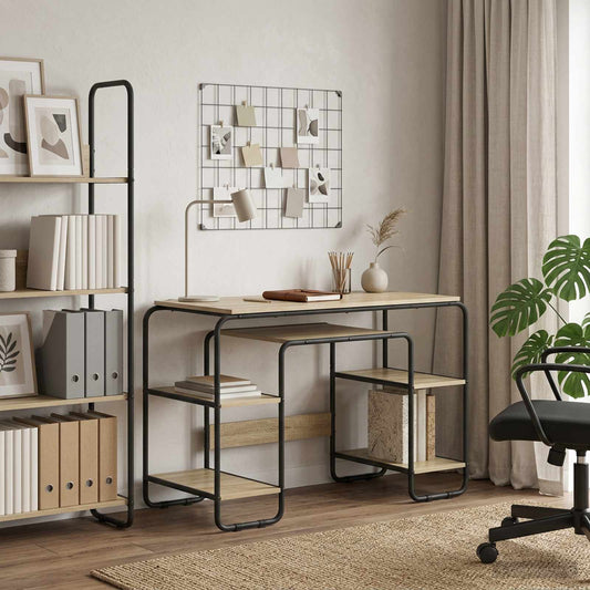 vidaXL Γραφείο με αποθηκευτικό χώρο Sonoma Δρυς 113,5 x 52 x 75,5 cm