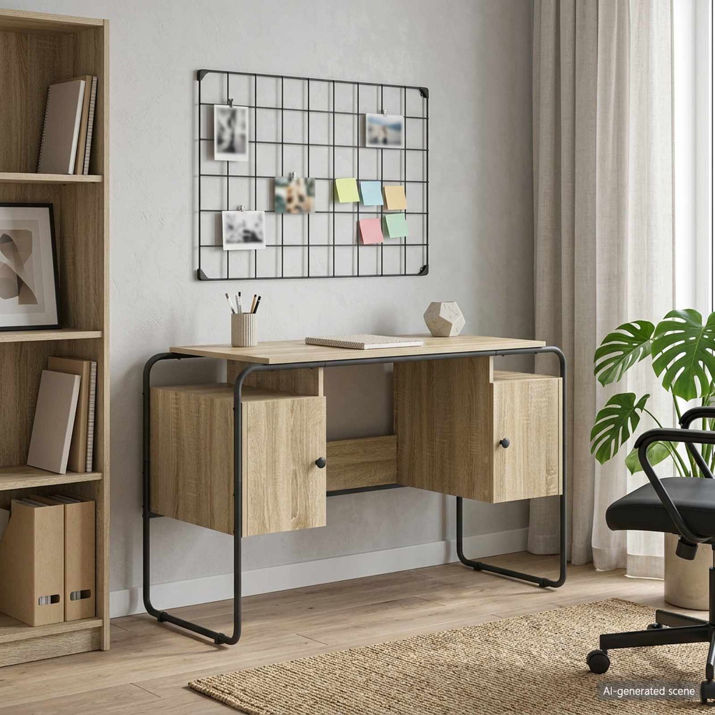 vidaXL Γραφείο με αποθηκευτικό χώρο Sonoma Δρυς 120 x 50,5 x 75,5 εκ.