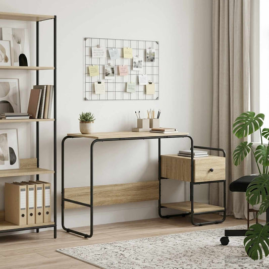 vidaXL Γραφείο με αποθηκευτικό χώρο Sonoma Δρυς 131.5 x 50 x 75.5 εκ.